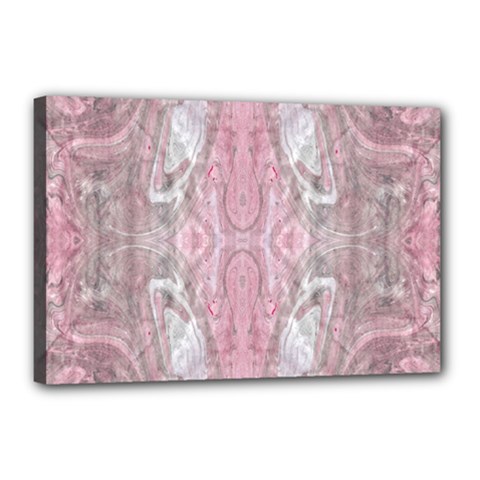 Pink Arabesque Canvas 18  X 12  (stretched) by kaleidomarblingart