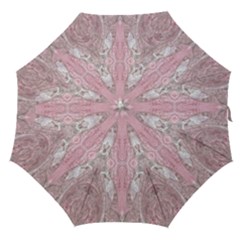 Pink Arabesque Straight Umbrellas by kaleidomarblingart