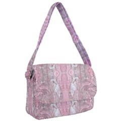 Pink Arabesque Courier Bag by kaleidomarblingart