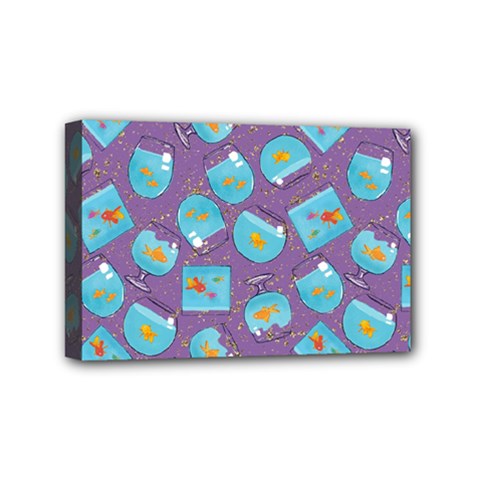 Aquarium With Fish And Sparkles Mini Canvas 6  x 4  (Stretched)