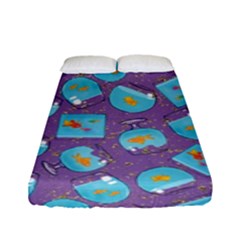 Aquarium With Fish And Sparkles Fitted Sheet (full/ Double Size) by SychEva