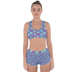 Aquarium With Fish And Sparkles Racerback Boyleg Bikini Set