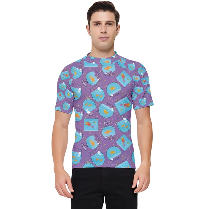 Aquarium With Fish And Sparkles Men s Short Sleeve Rash Guard