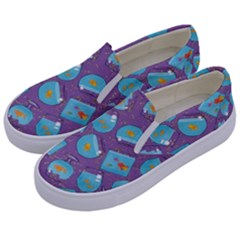 Aquarium With Fish And Sparkles Kids  Canvas Slip Ons