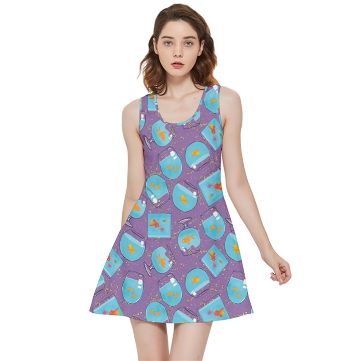 Aquarium With Fish And Sparkles Inside Out Reversible Sleeveless Dress