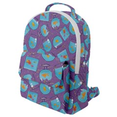 Aquarium With Fish And Sparkles Flap Pocket Backpack (Small)