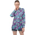 Aquarium With Fish And Sparkles Long Sleeve Satin Shirt View1