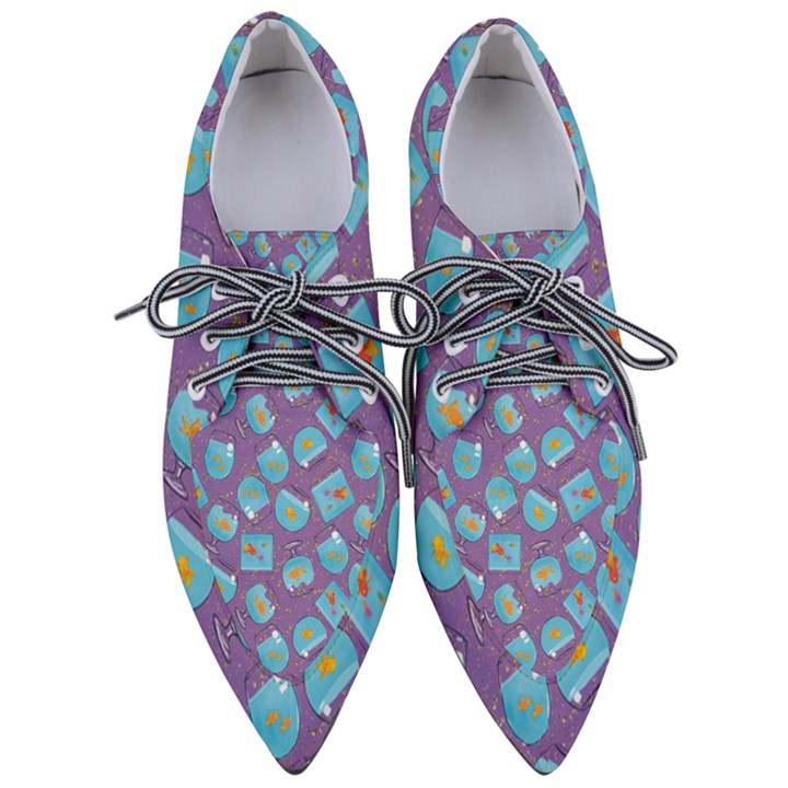 Aquarium With Fish And Sparkles Pointed Oxford Shoes