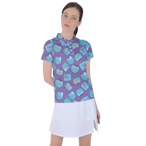 Aquarium With Fish And Sparkles Women s Polo Tee by SychEva