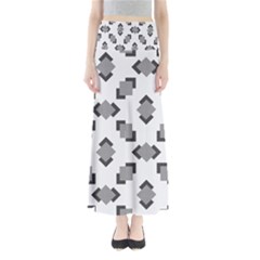 Black White Minimal Art Full Length Maxi Skirt by designsbymallika