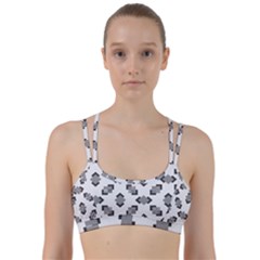 Black White Minimal Art Line Them Up Sports Bra by designsbymallika