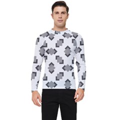 Black White Minimal Art Men s Long Sleeve Rash Guard