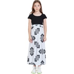 Black White Minimal Art Kids  Flared Maxi Skirt by designsbymallika