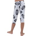 Black White Minimal Art Kids  Lightweight Velour Capri Leggings  View4