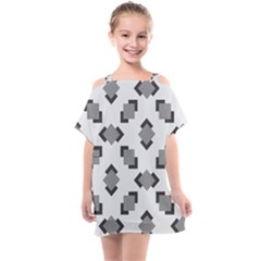 Black White Minimal Art Kids  One Piece Chiffon Dress by designsbymallika