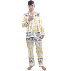 Be The Sunshine Men s Long Sleeve Satin Pajamas Set by designsbymallika