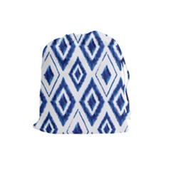 Blue Diamond Pattern Drawstring Pouch (large) by designsbymallika