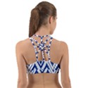 Blue Diamond Pattern Back Web Sports Bra View2