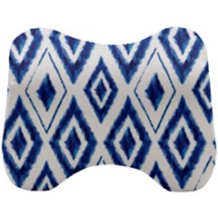 Blue Diamond Pattern Head Support Cushion by designsbymallika