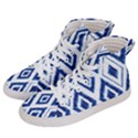 Blue Diamond Pattern Women s Hi-Top Skate Sneakers View2