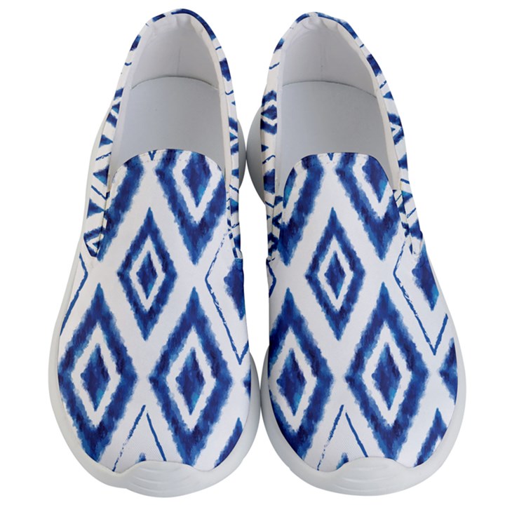 Blue Diamond Pattern Men s Lightweight Slip Ons