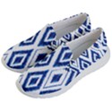 Blue Diamond Pattern Men s Lightweight Slip Ons View2