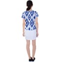 Blue Diamond Pattern Women s Sports Top View2