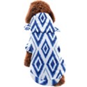 Blue Diamond Pattern Dog Coat View2