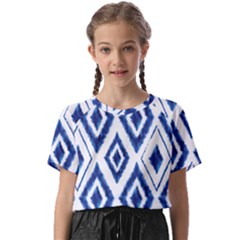 Blue Diamond Pattern Kids  Basic Tee