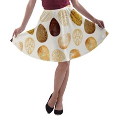 Golden Egg Easter A-line Skater Skirt by designsbymallika