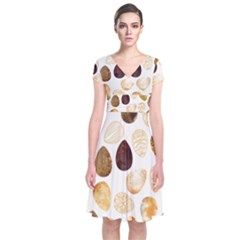 Golden Egg Easter Short Sleeve Front Wrap Dress by designsbymallika