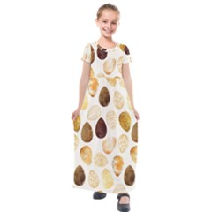 Golden Egg Easter Kids  Short Sleeve Maxi Dress by designsbymallika