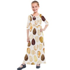 Golden Egg Easter Kids  Quarter Sleeve Maxi Dress by designsbymallika