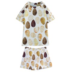 Golden Egg Easter Kids  Swim Tee And Shorts Set by designsbymallika