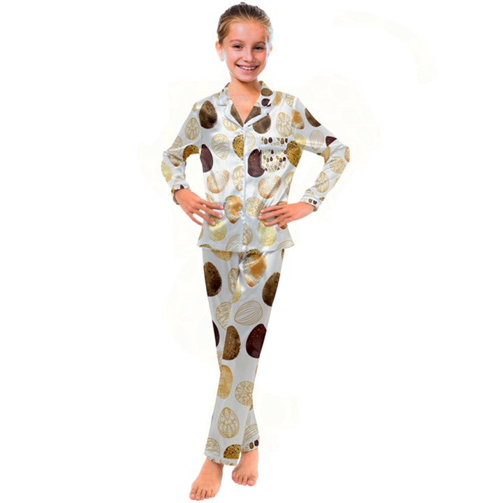 Golden Egg Easter Kid s Satin Long Sleeve Pajamas Set