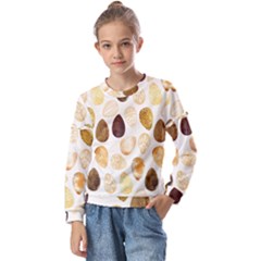 Golden Egg Easter Kids  Long Sleeve Tee With Frill 