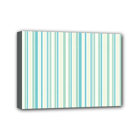 Green Stripes Mini Canvas 7  X 5  (stretched) by designsbymallika