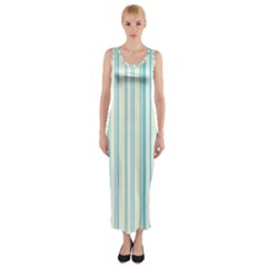 Green Stripes Fitted Maxi Dress by designsbymallika