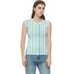 Green Stripes Women s Raglan Cap Sleeve Tee