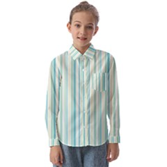 Green Stripes Kids  Long Sleeve Shirt