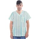 Green Stripes Men s V-Neck Scrub Top View1