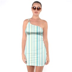 Green Stripes One Soulder Bodycon Dress by designsbymallika