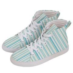 Green Stripes Women s Hi-top Skate Sneakers by designsbymallika