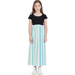 Green Stripes Kids  Flared Maxi Skirt