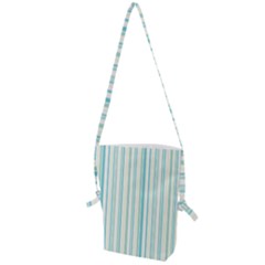 Green Stripes Folding Shoulder Bag by designsbymallika