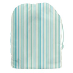 Green Stripes Drawstring Pouch (3xl) by designsbymallika