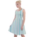 Green Stripes Knee Length Skater Dress View1