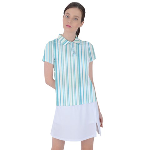 Green Stripes Women s Polo Tee by designsbymallika