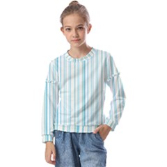 Green Stripes Kids  Long Sleeve Tee With Frill 