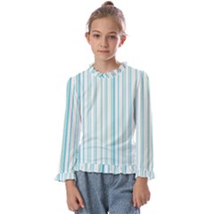 Green Stripes Kids  Frill Detail Tee